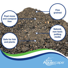 Aquascape media being packed into a planting basket demonstrating simple, fish-safe installation