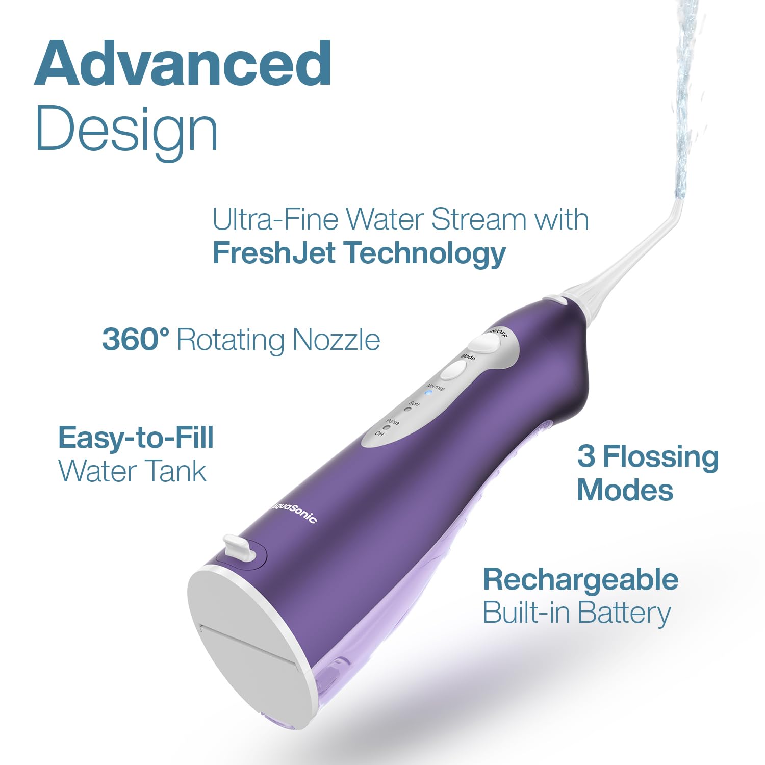 AquaSonic close-up of rotating nozzle for precise cleaning around braces