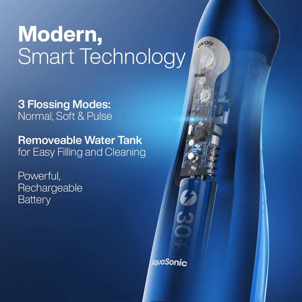 AquaSonic being used over a bathroom sink demonstrating simple daily use