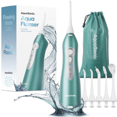 AquaSonic front view showing controls and sleek waterproof body for easy cleaning