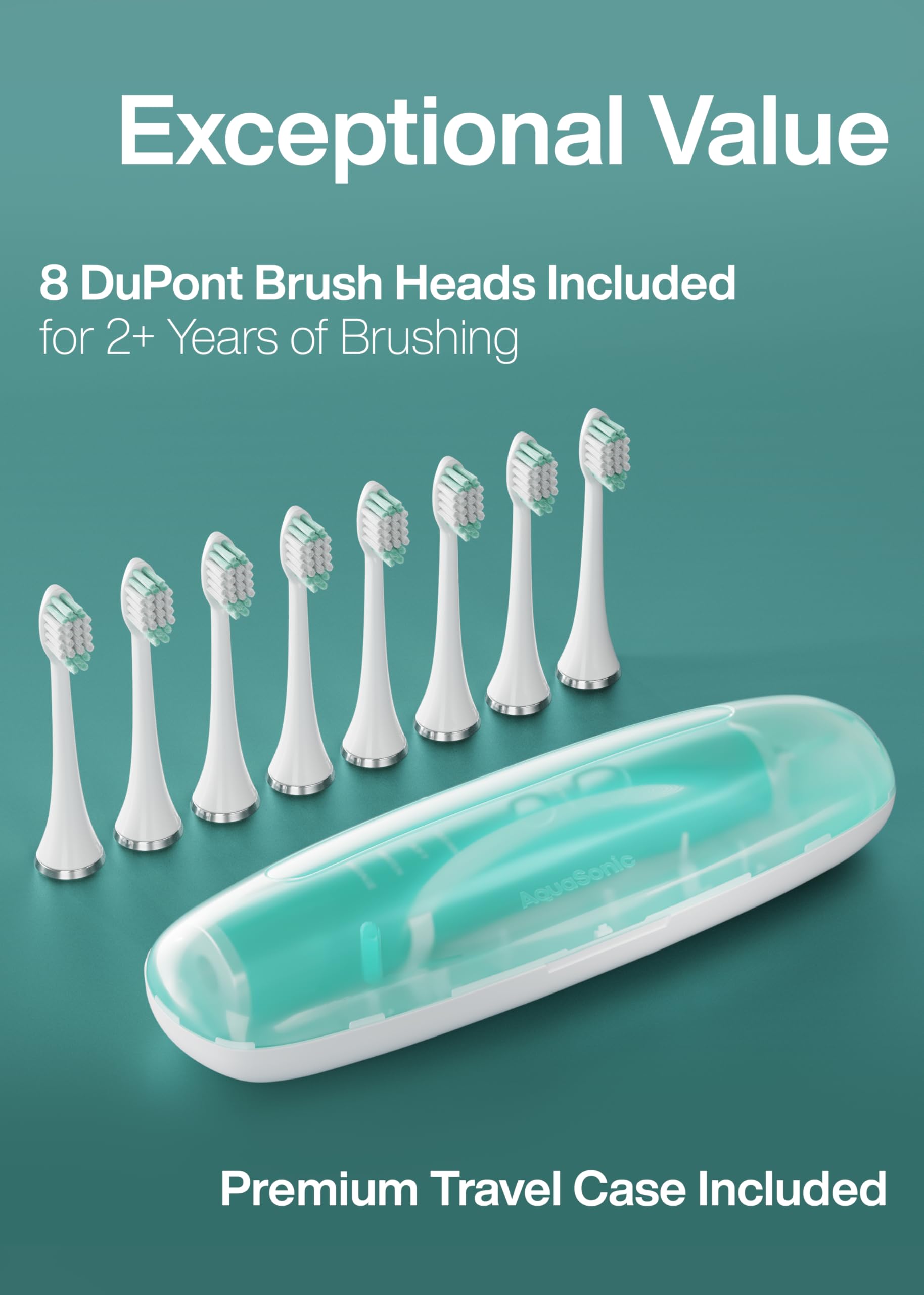 Aquasonic handle texture and control buttons close-up for comfortable, precise operation