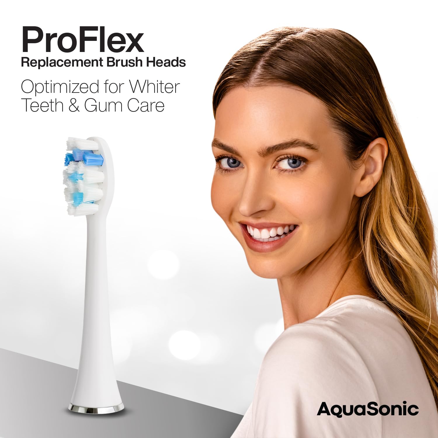 AquaSonic close-up of ProFlex bristles highlighting angled cleaning action