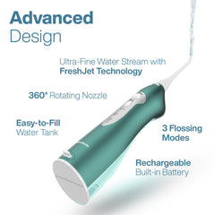 AquaSonic five interchangeable tips displayed for braces, periodontal, and tongue care