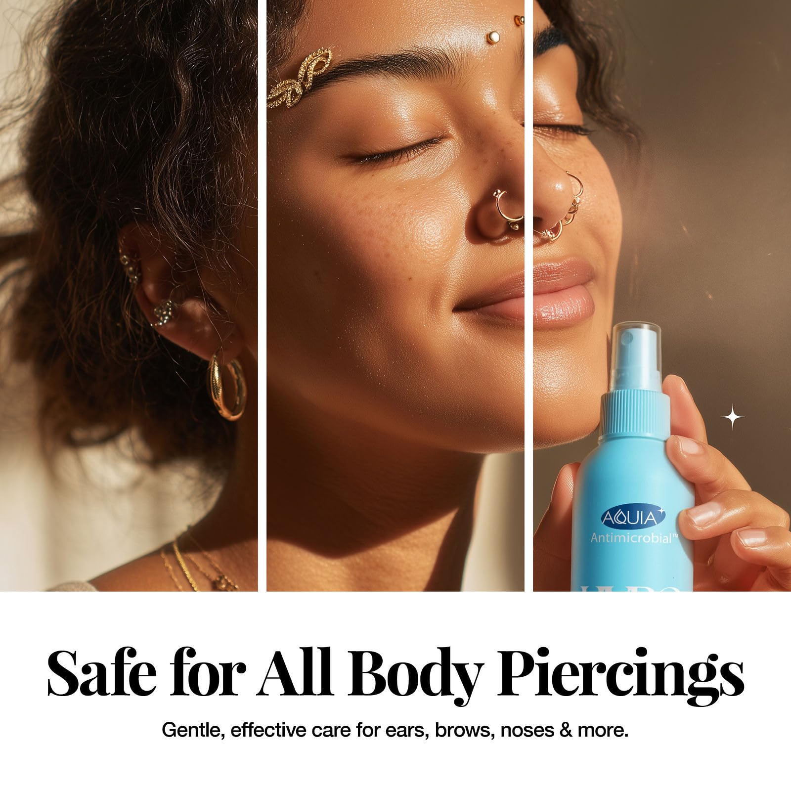 Aquia bottle on bathroom counter illustrating daily skincare routine convenience