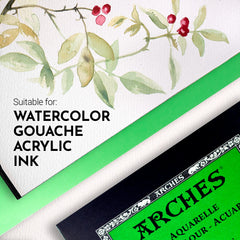 Detail of Arches top-edge glue keeping sheets flat and easy to remove