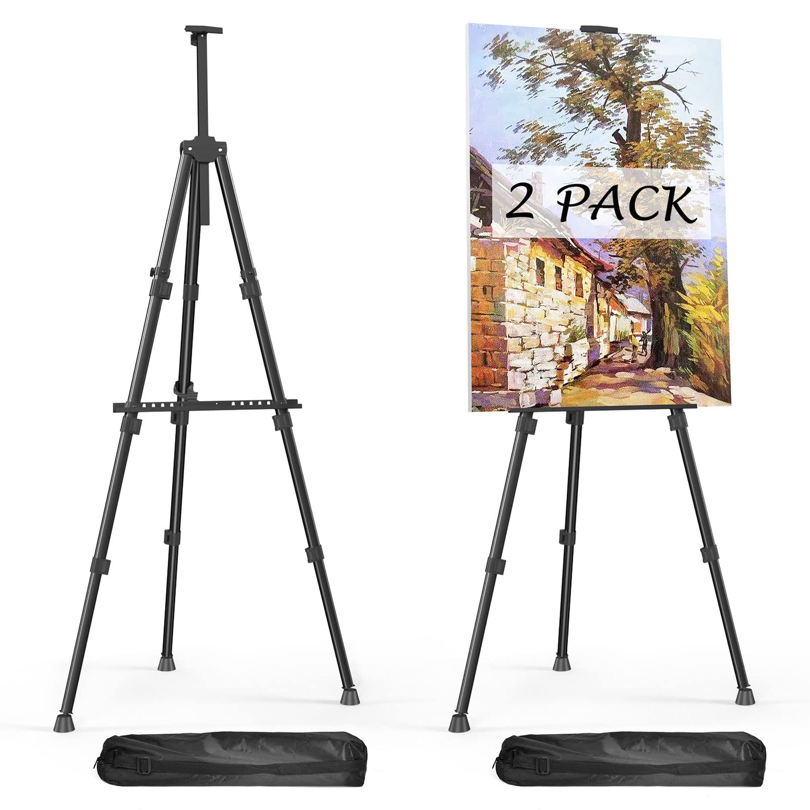 Aredy front view full-height easel showing sturdy metal support and display benefit