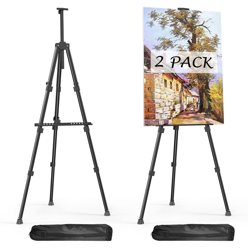 Aredy front view full-height easel showing sturdy metal support and display benefit