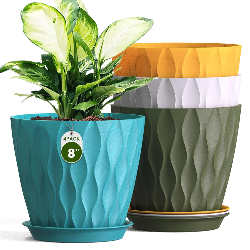 Areutxbis front view of 8-inch pot shows sturdy design and modern style