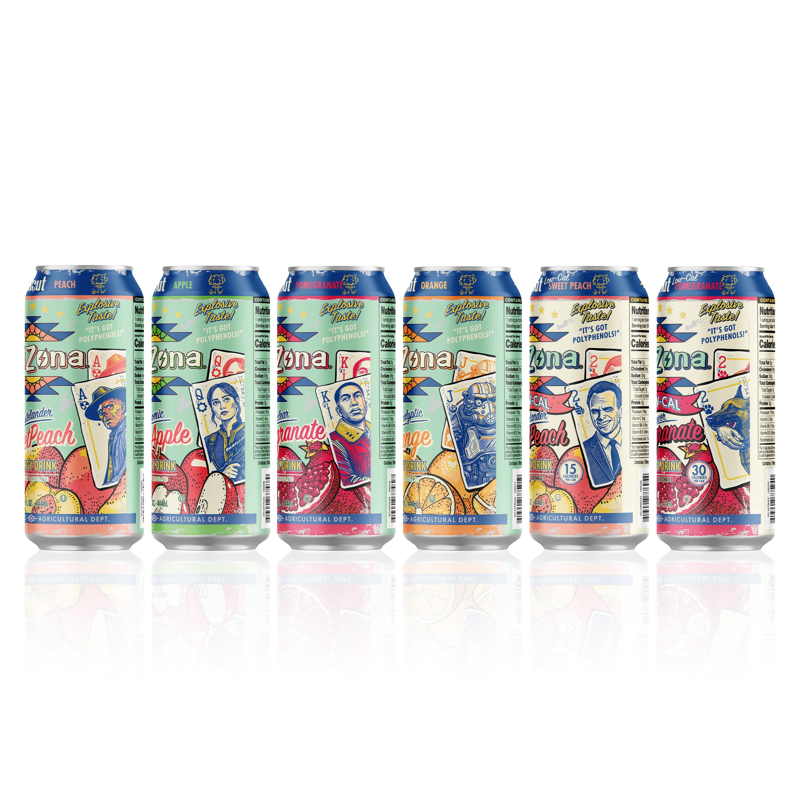 Hand holding 15 fl oz AriZona x Fallout can to show scale and convenient on-the-go energy