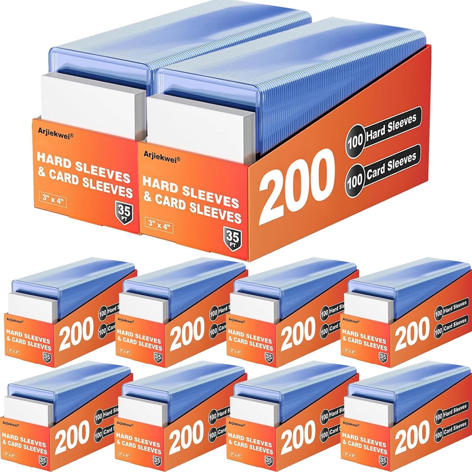 Arjiekwei front packaging showing bundled hard and soft sleeves for value