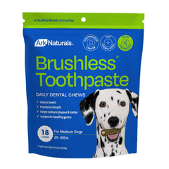 ARK NATURALS front packaging showing medium breed 18-count and clear benefits