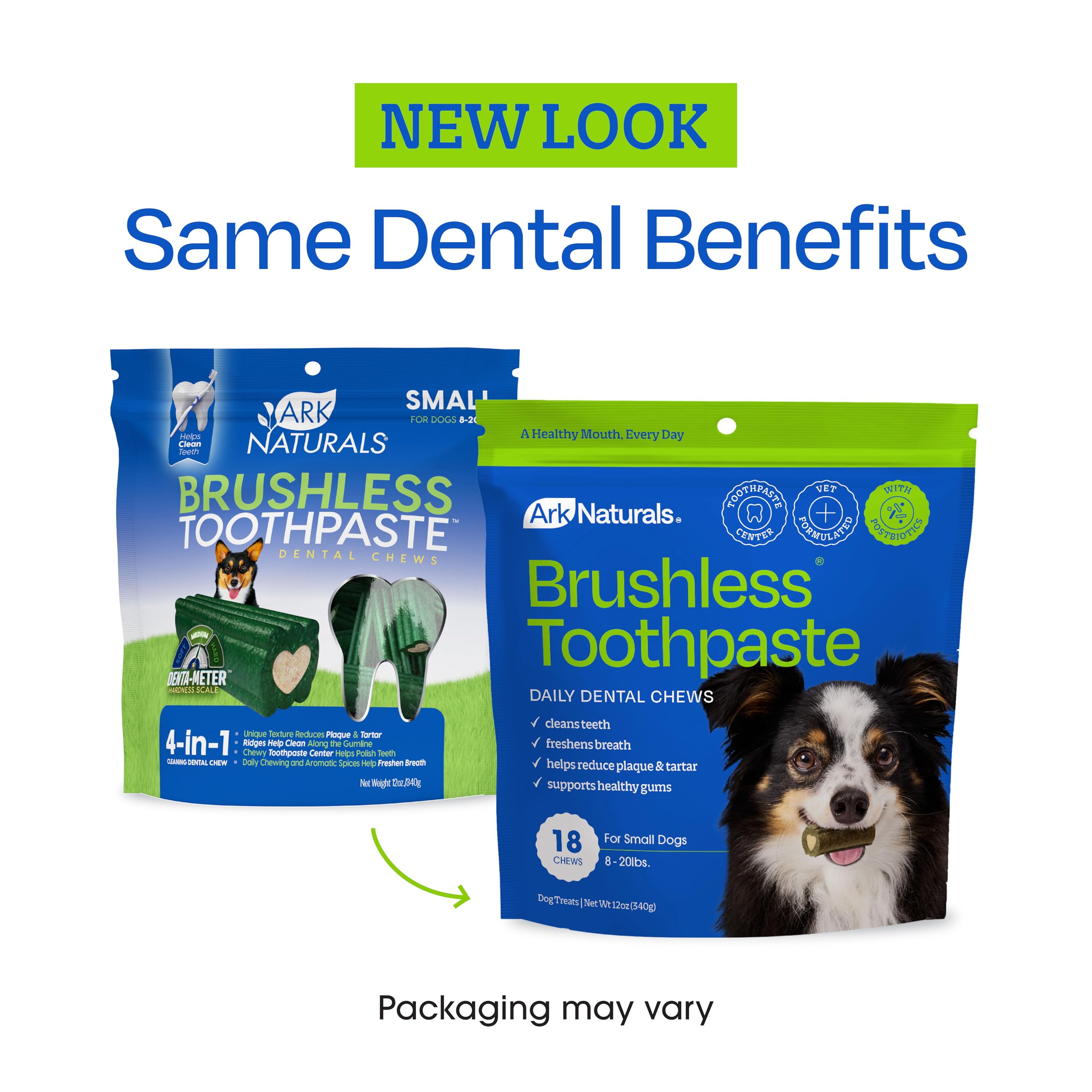 ARK NATURALS ridged chew texture detail for plaque scraping benefit