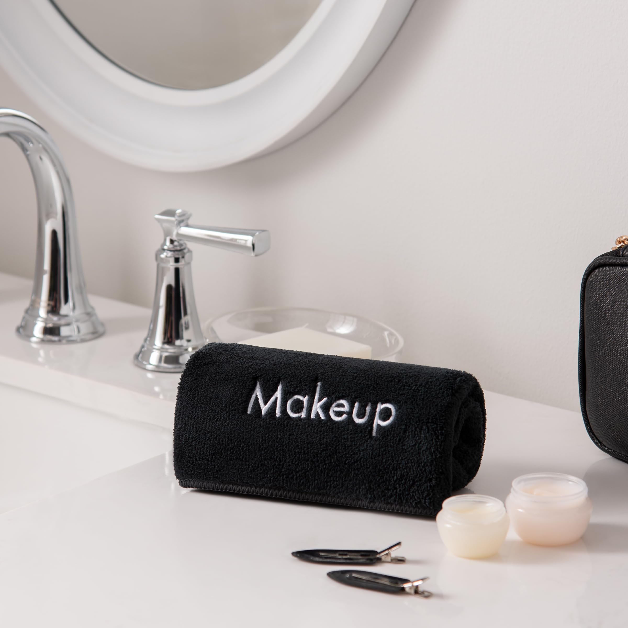 Arkwright embroidered makeup motif detail showing stylish finish and gift-ready appeal