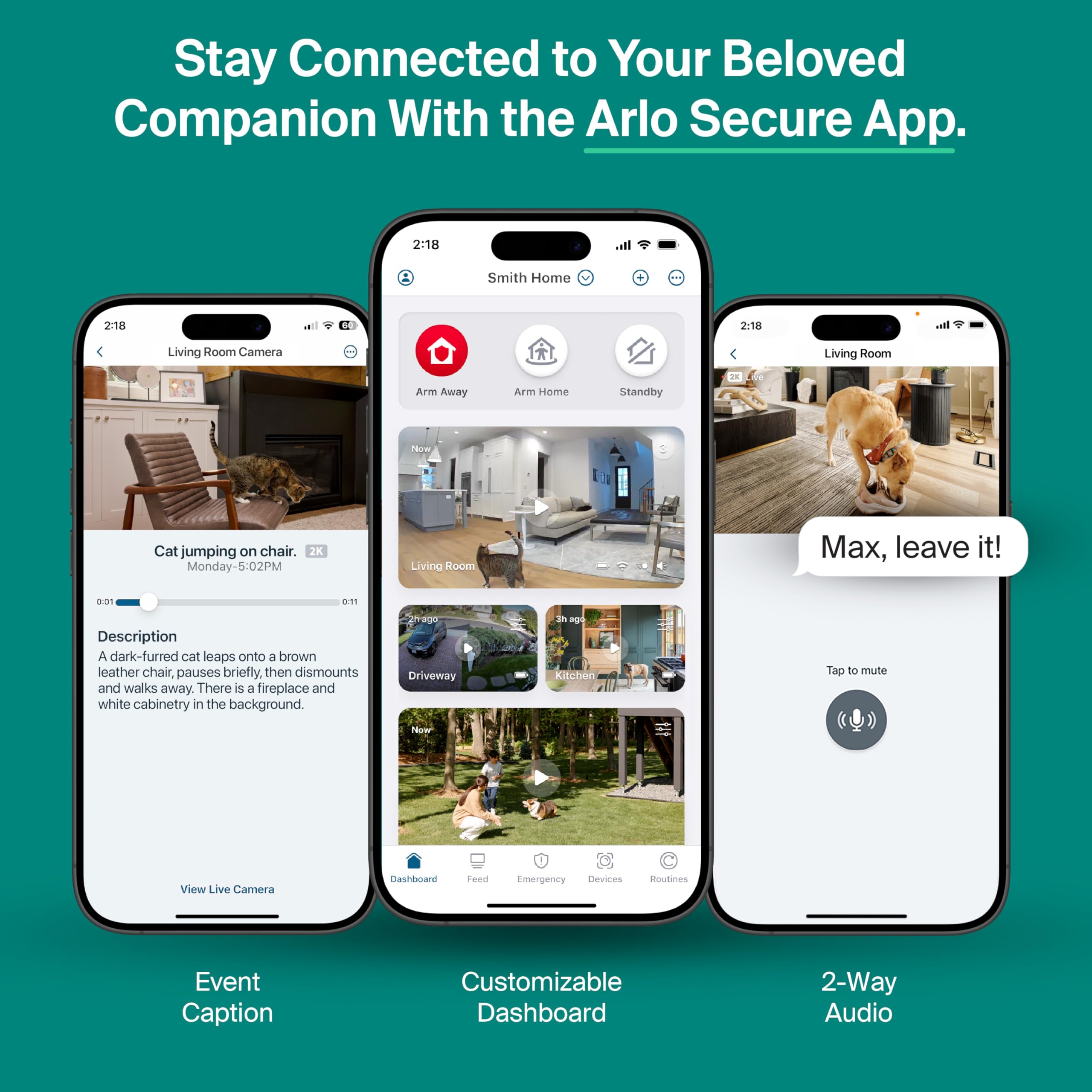 Arlo Essential app live view on smartphone demonstrating instant remote access