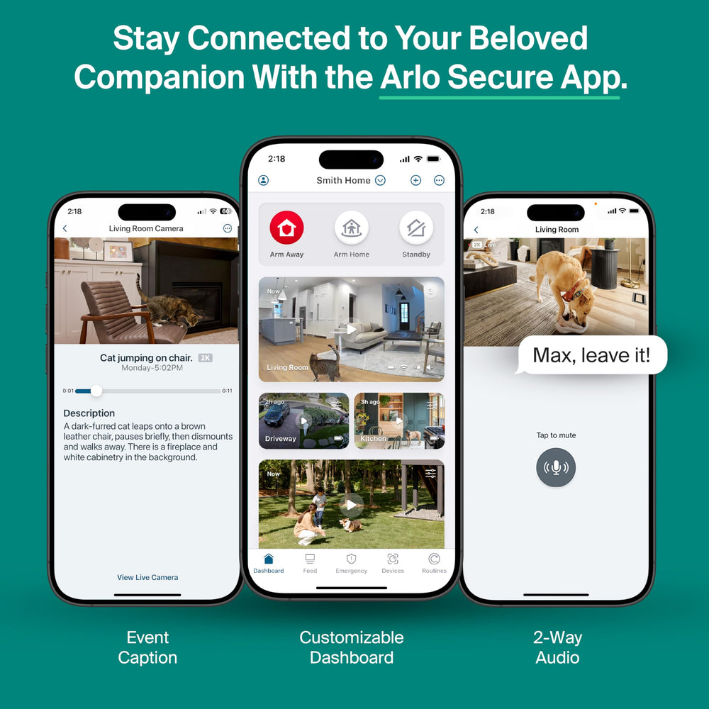 Arlo Essential app live view on smartphone demonstrating instant remote access