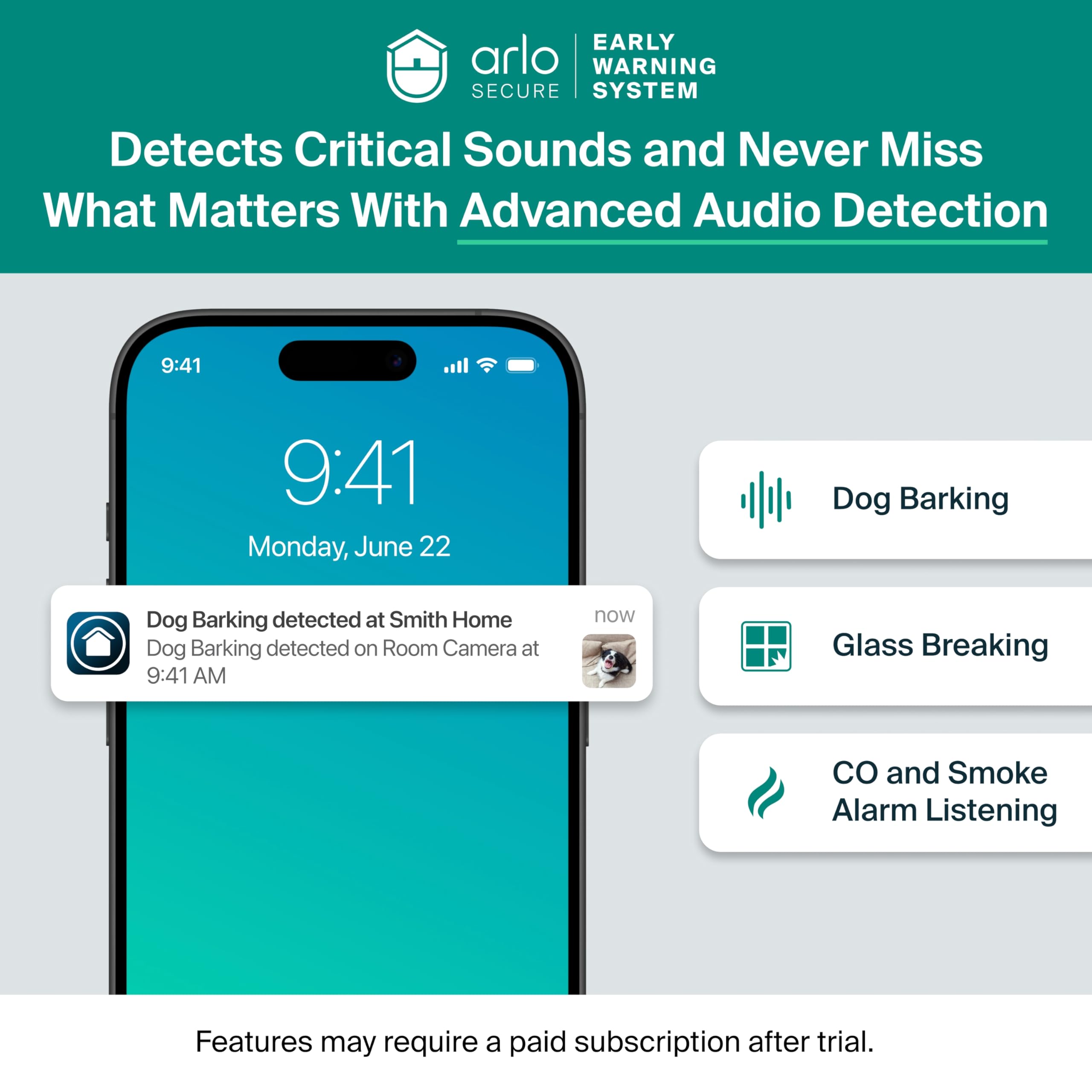 Arlo Essential in living room tracking a pet showing continuous monitoring benefit