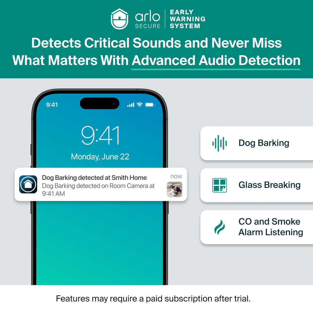 Arlo Essential in living room tracking a pet showing continuous monitoring benefit