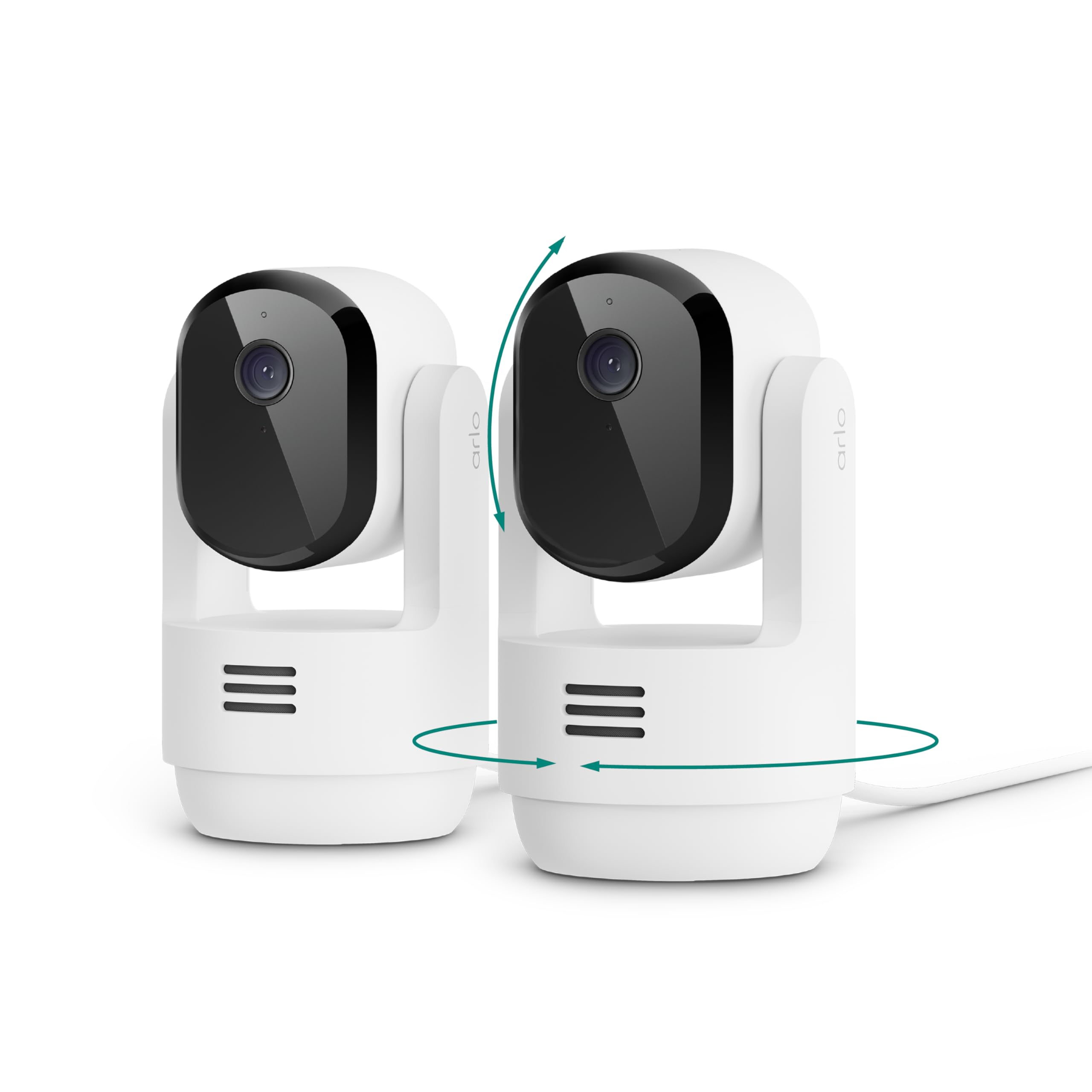 Arlo Essential front view showing camera design and clear 2K lens for better monitoring