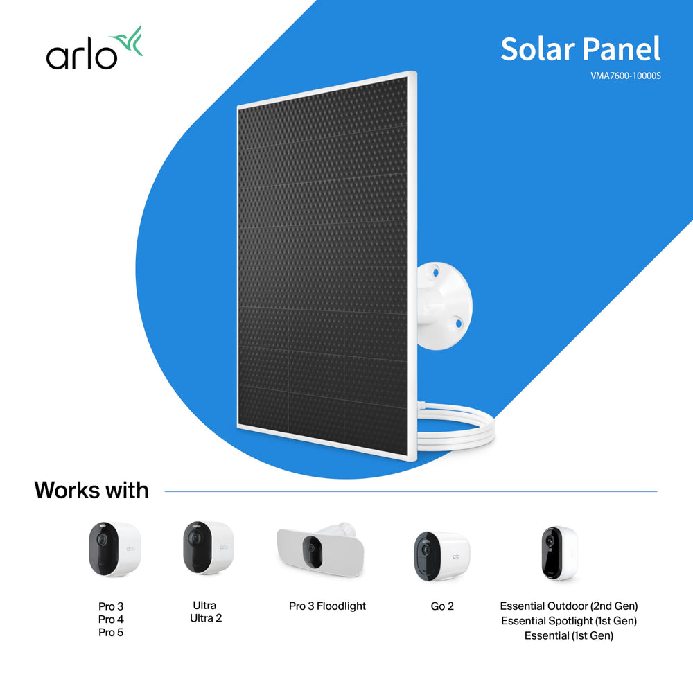 Arlo solar panel close-up of solar cells highlighting efficient energy capture for continuous power