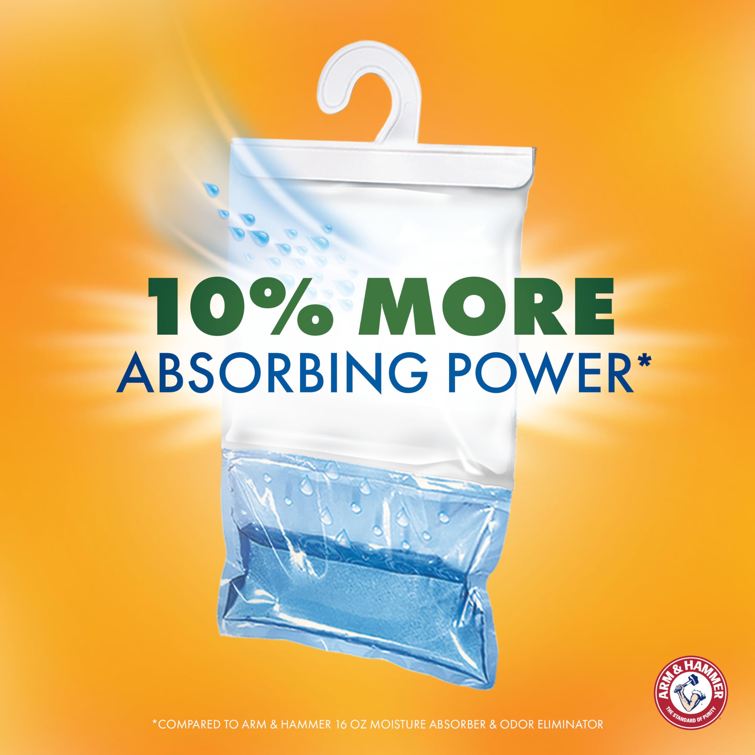 Arm & Hammer hanging moisture absorber in closet keeping clothes fresher