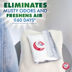 Arm & Hammer close-up of bag texture and granules highlighting absorption power