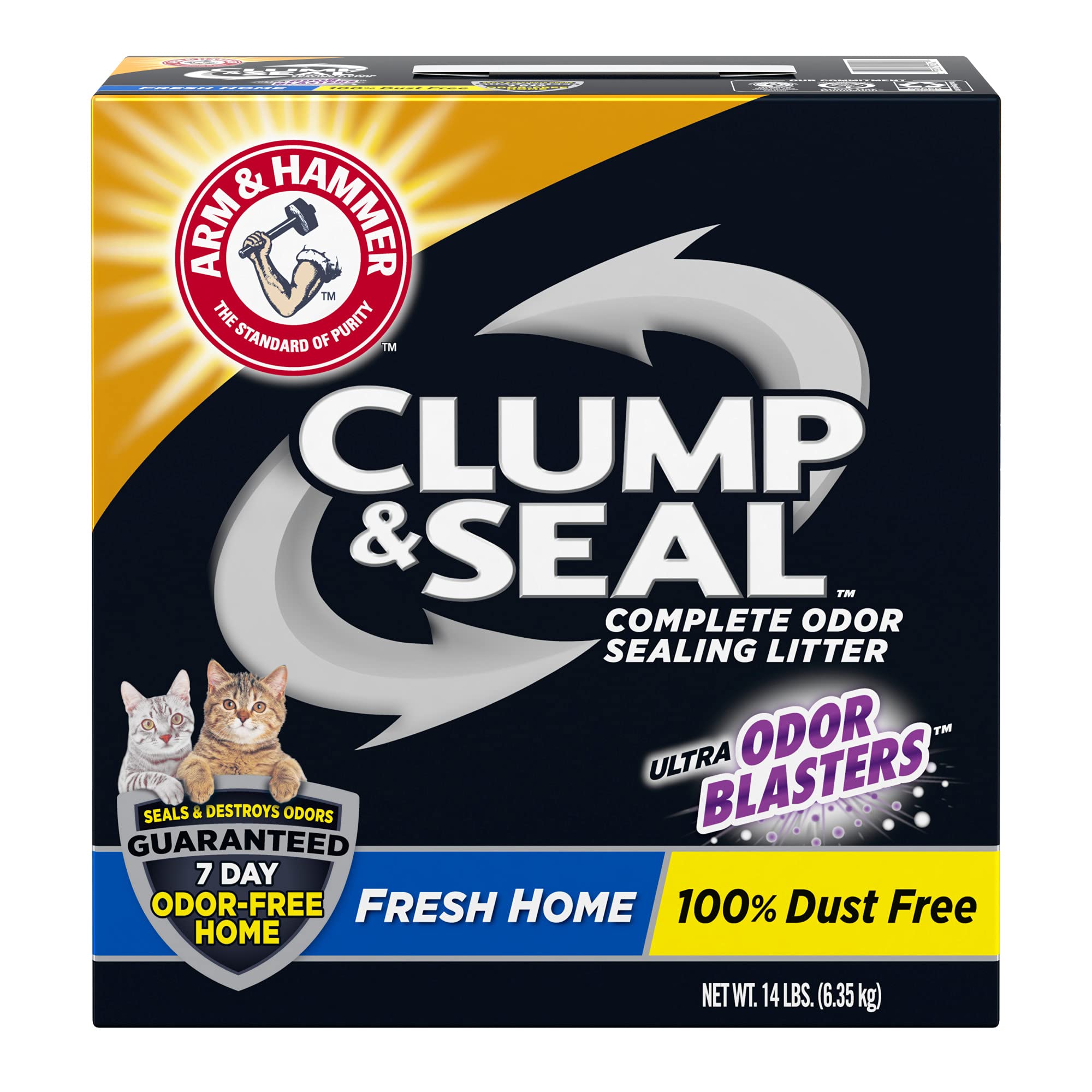 arm & hammer sealed clump close-up showing easy scooping and low mess