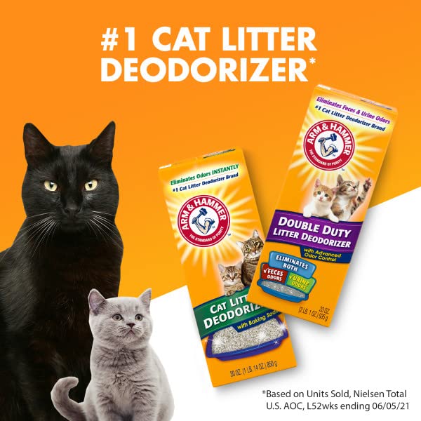 ARM & Hammer box beside a ruler showing pack size and long-lasting supply