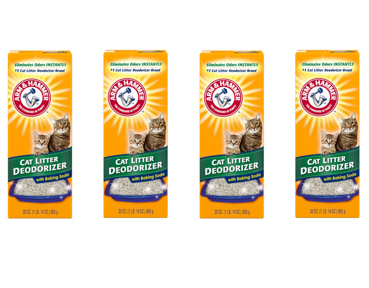ARM & Hammer front packaging showing four 30 oz boxes and product name benefit