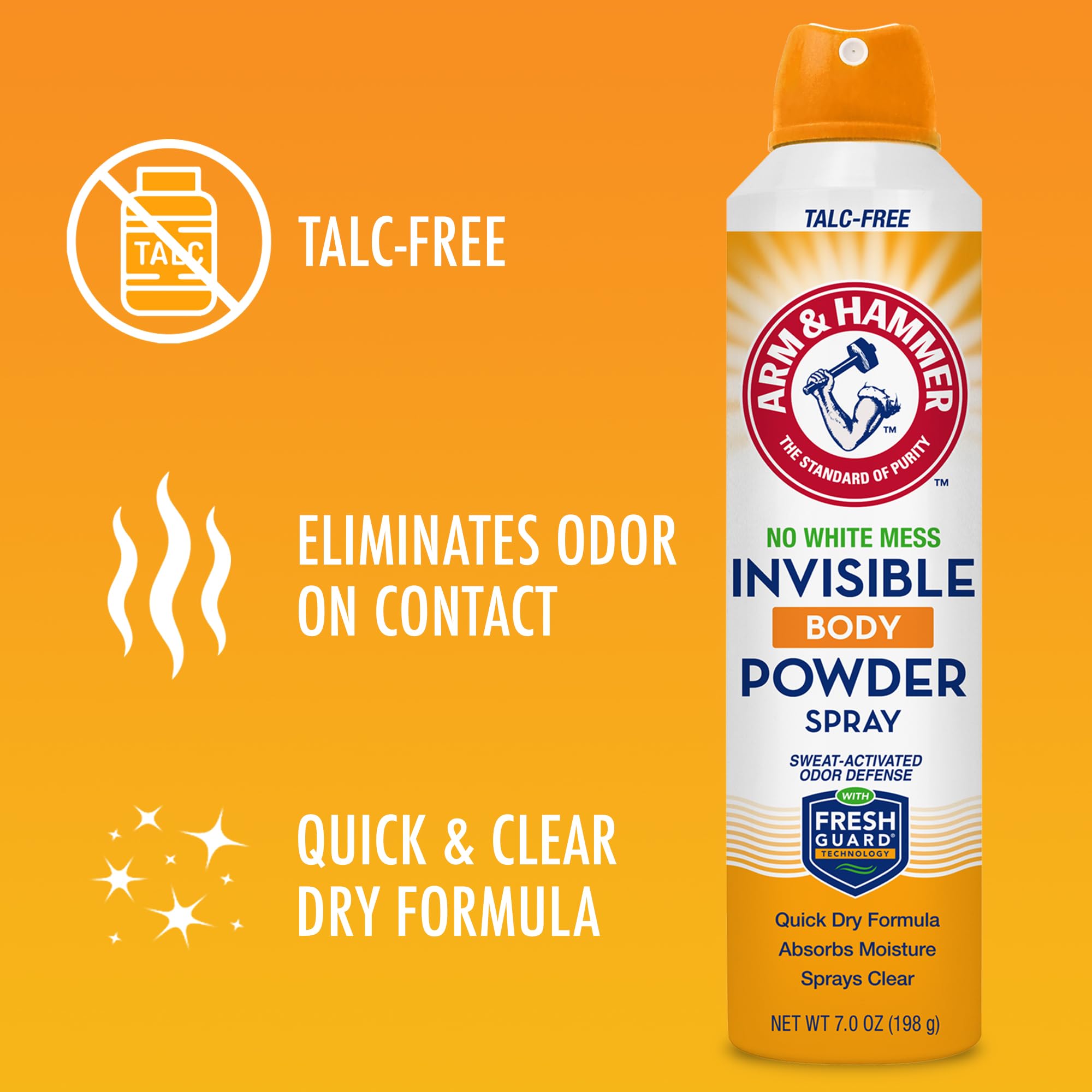 Arm & Hammer clear-dry skin close-up showing no white residue