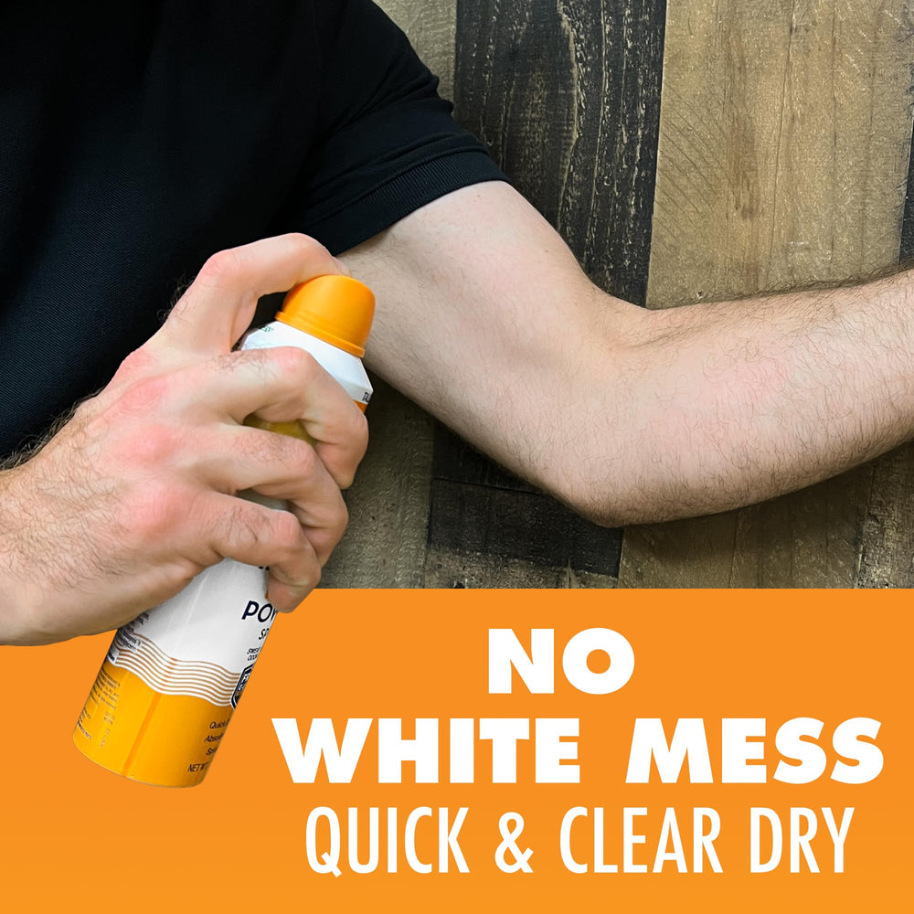 Arm & Hammer being sprayed underarm for discreet sweat control