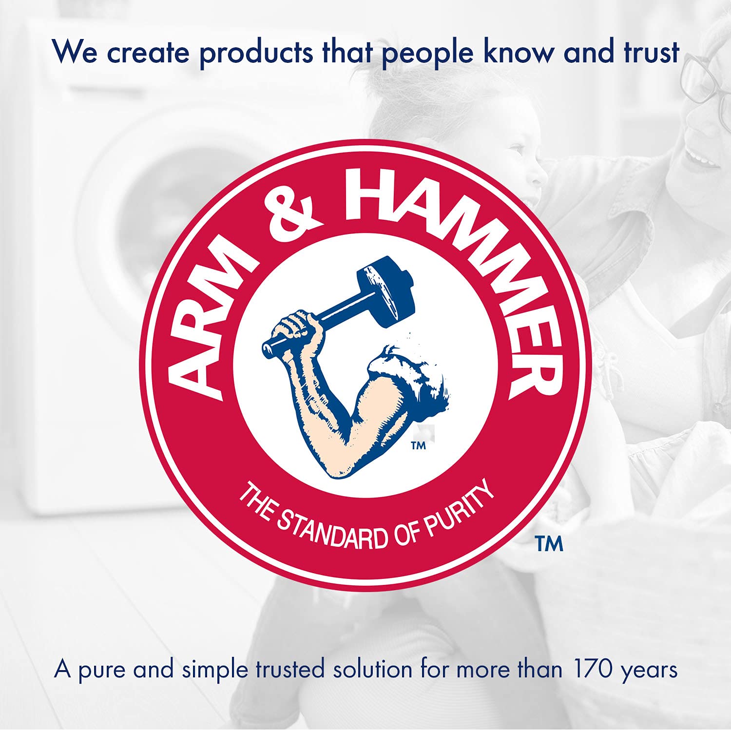 Arm & Hammer three cans lined up for long-lasting supply benefit