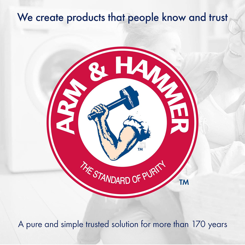 Arm & Hammer three cans lined up for long-lasting supply benefit