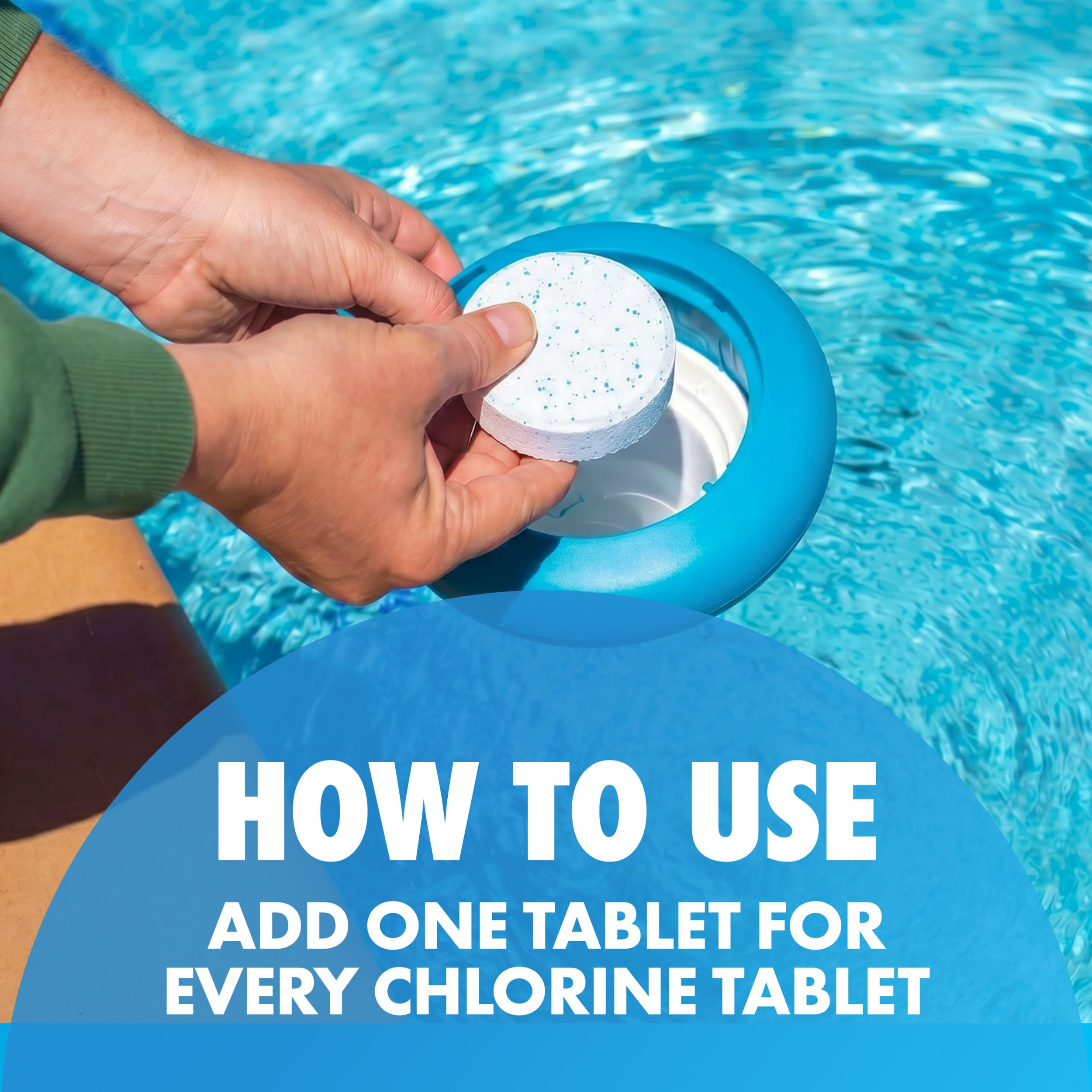 ARM & Hammer box placed poolside showing simple storage and ready-to-use seasonal support