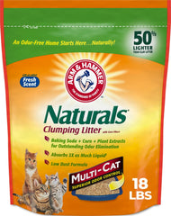 Arm & Hammer front packaging showing brand and multi-cat 18 lb benefit