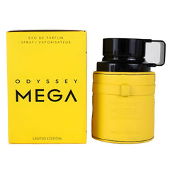 Armaf Odyssey Mega close-up of bottle and cap, highlights design and finish