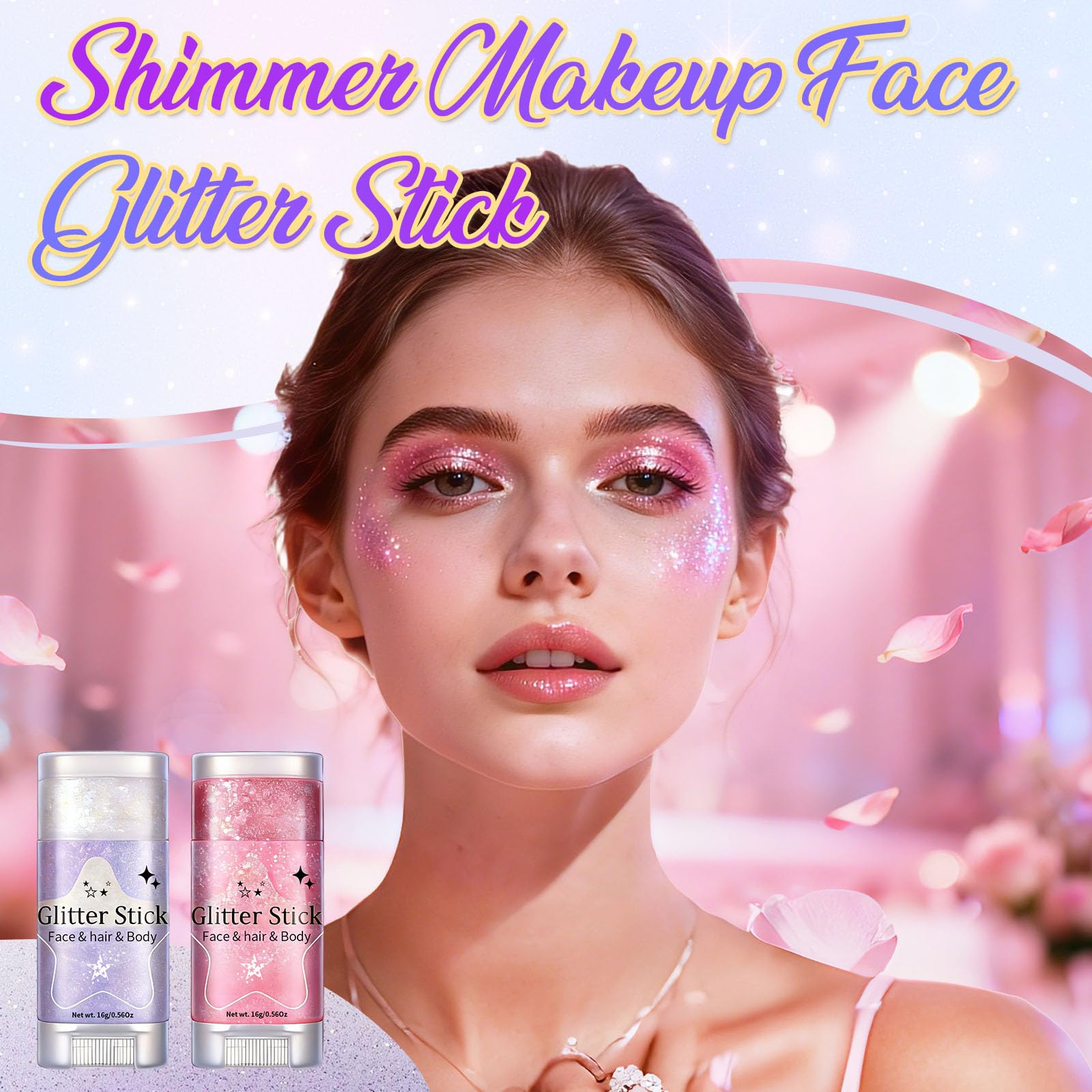 AROIC applied on child cheek demonstrating quick, precise festive shimmer