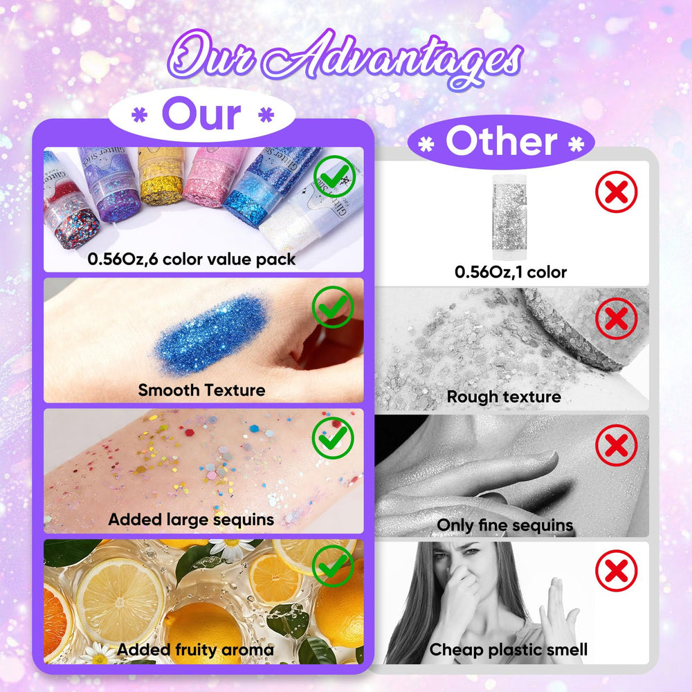 AROIC glitter stick held in hand to show compact size and travel-friendly benefit