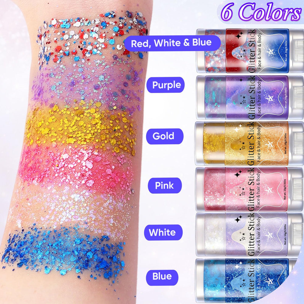 AROIC twist-up glitter stick close-up displaying smooth texture and applicator benefit