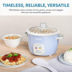 AROMA included measuring cup and serving spatula to ensure accurate portions and easy serving