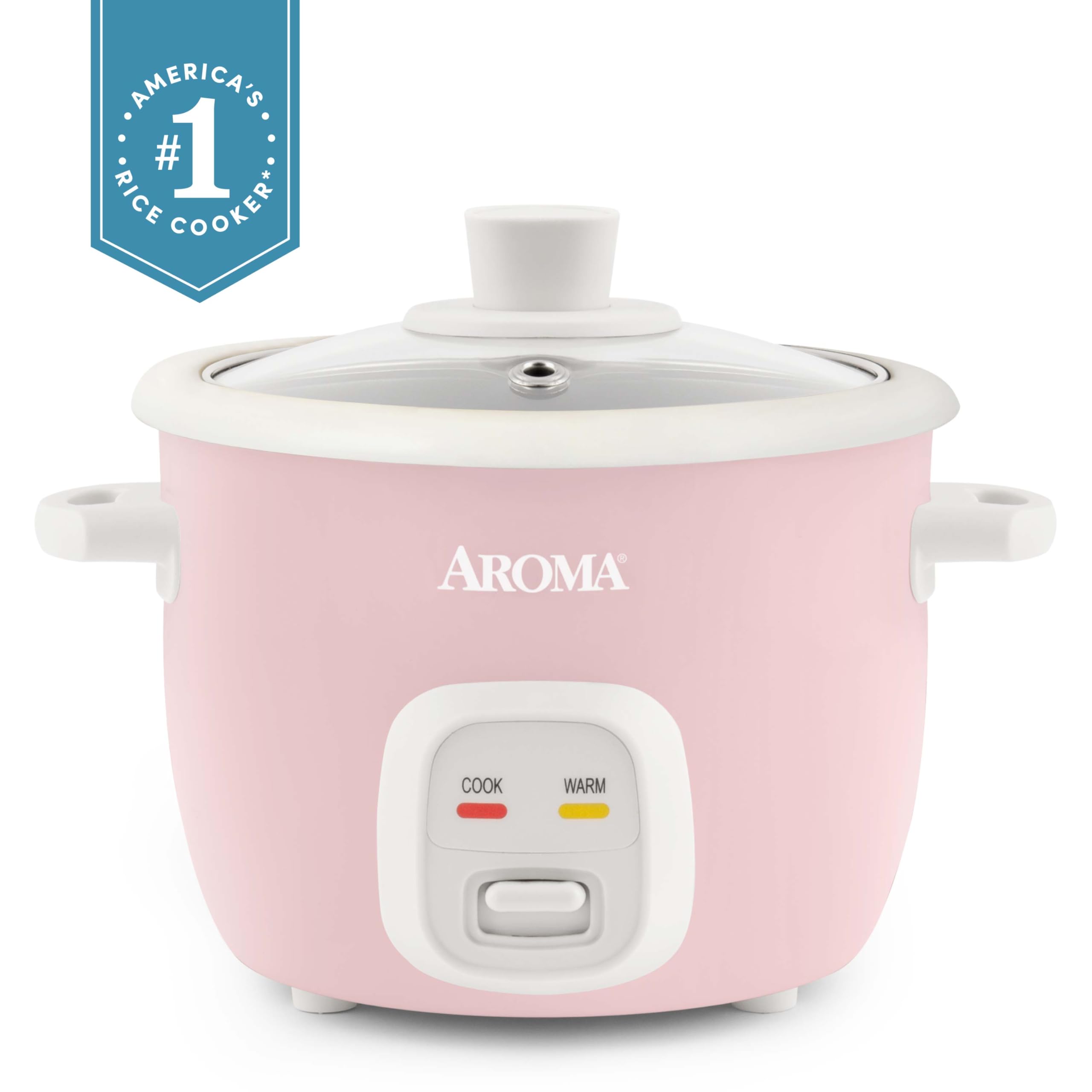 AROMA close-up of ceramic coated inner pot highlighting nonstick surface for easy cleaning