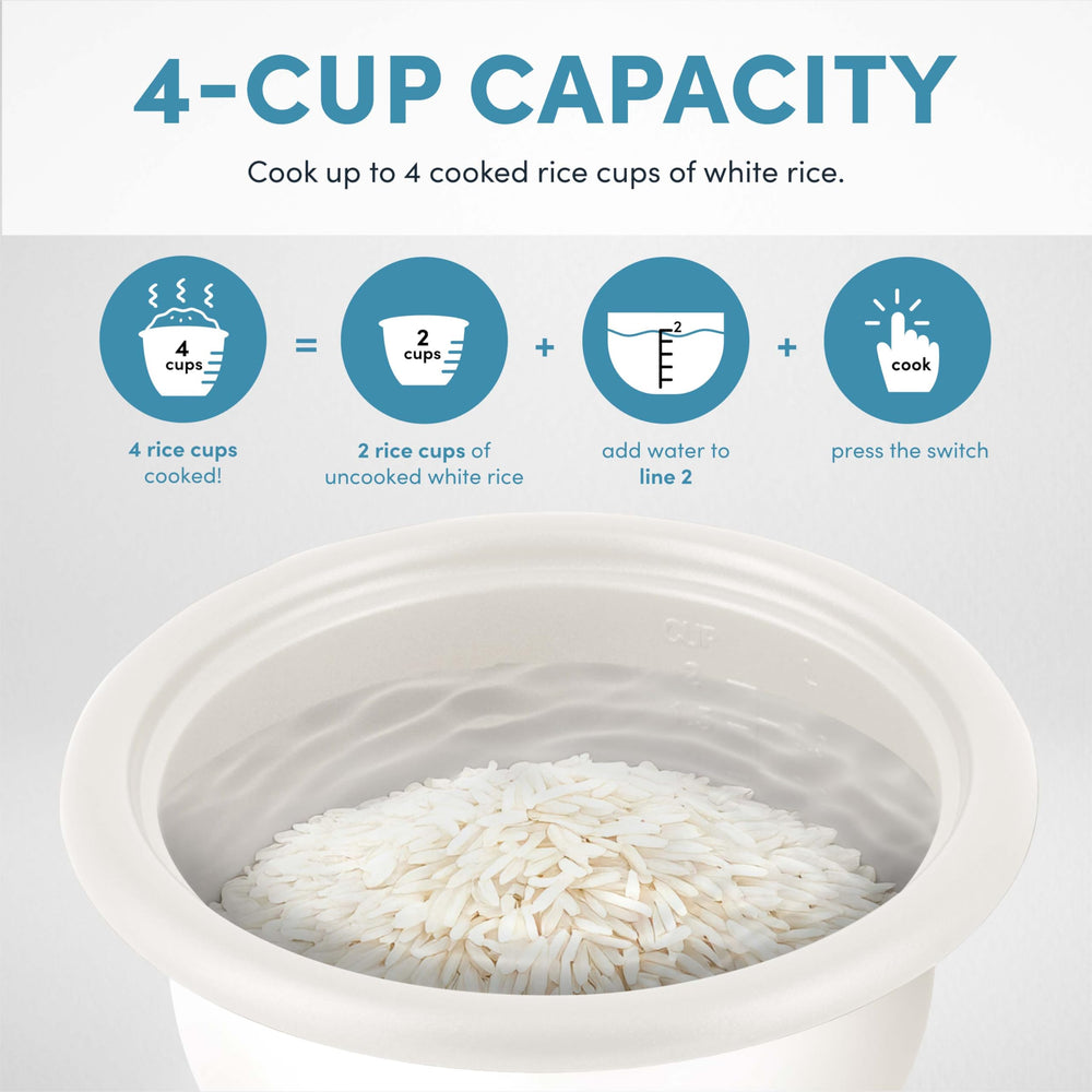 AROMA cooker serving steamed rice to show meal-ready convenience