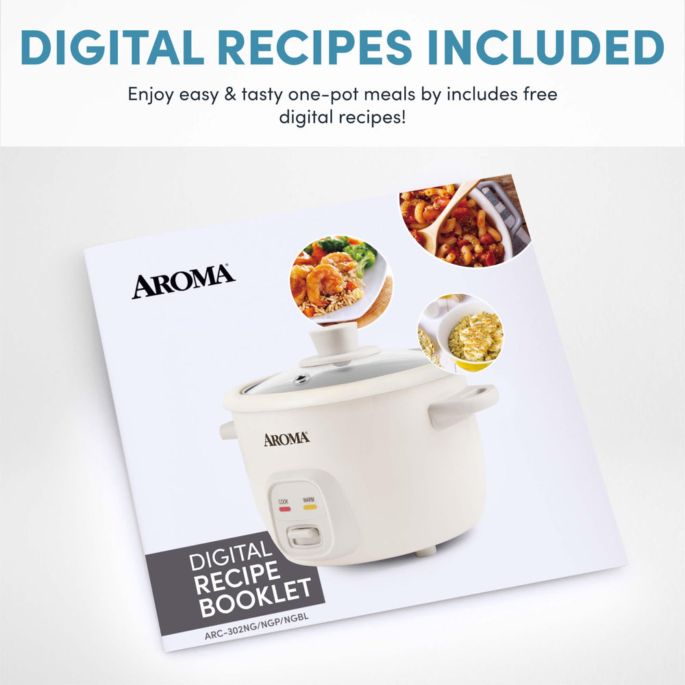 AROMA product box and recipe booklet shown to highlight free recipes