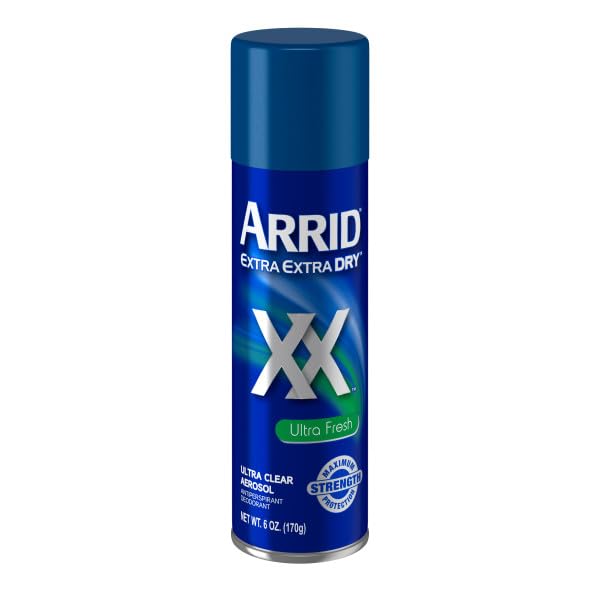 Arrid XX spray action demonstrating quick-dry application for immediate freshness