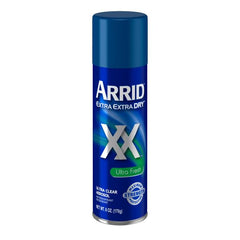 Arrid XX spray action demonstrating quick-dry application for immediate freshness