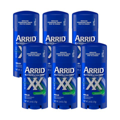 Arrid front packaging showing unscented solid sticks and brand protection
