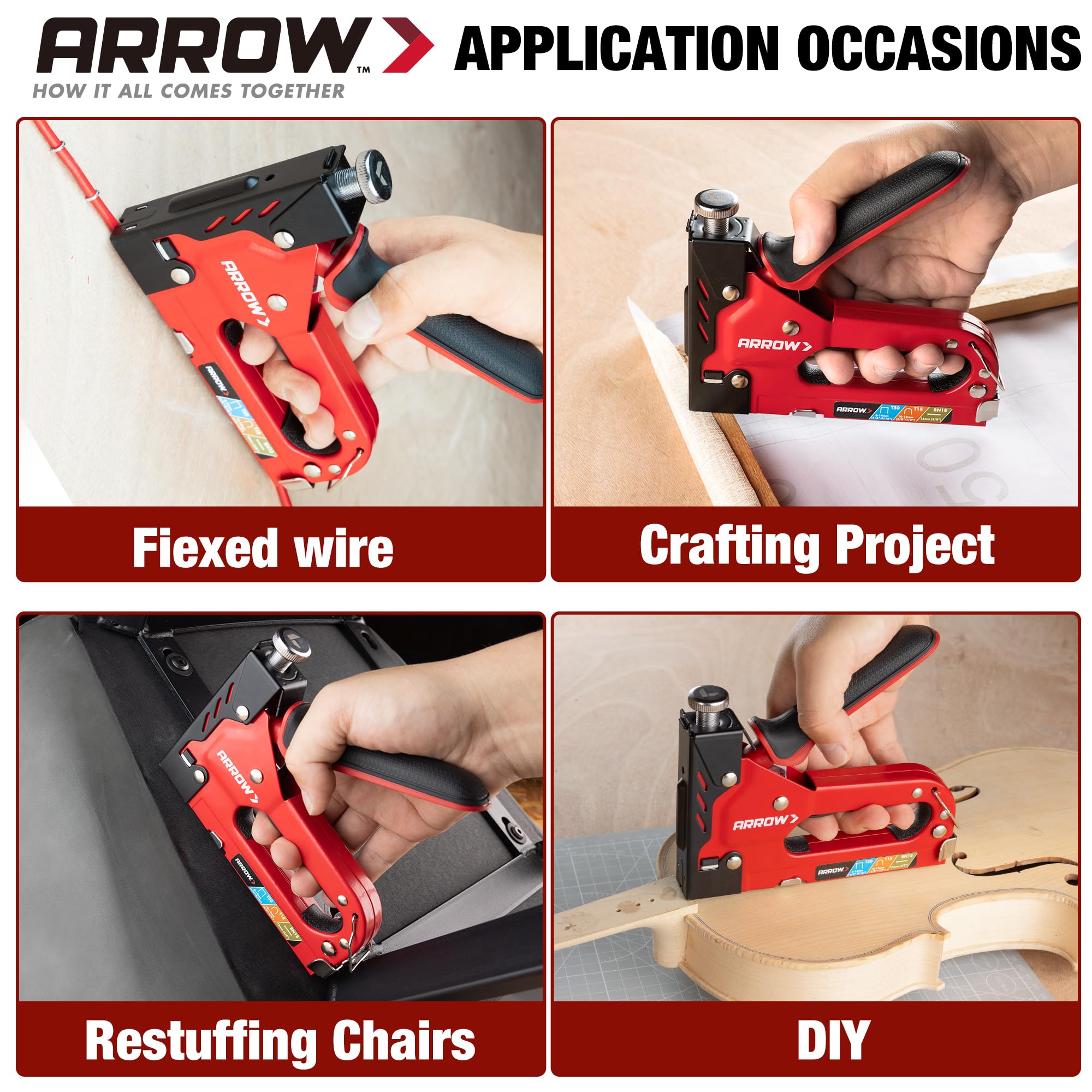 Arrow Fastener adjustment knob detail allowing precise power control