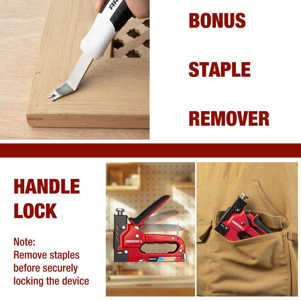 Arrow Fastener stapling upholstery fabric for clean, secure fastening