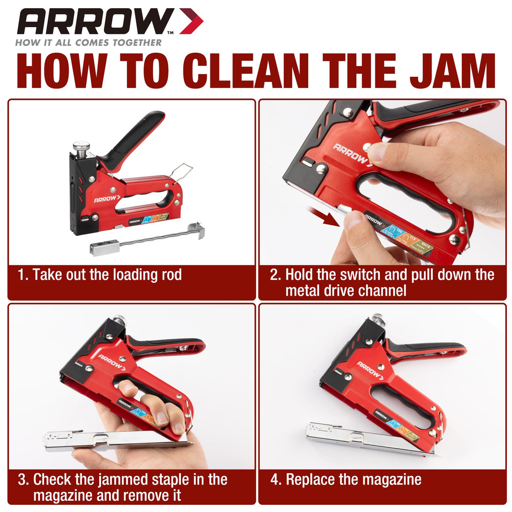 Arrow Fastener on workbench with tools demonstrating workshop versatility