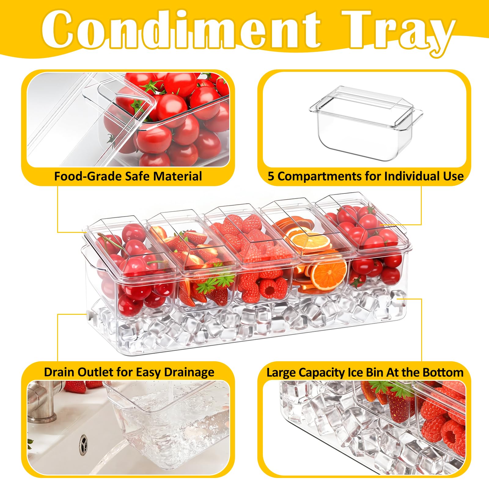 ARSTPEOE compartments filled as taco bar showing organized toppings and easy access benefit