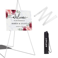 ARTASY front view of white easel stand showing clean display frame and stability